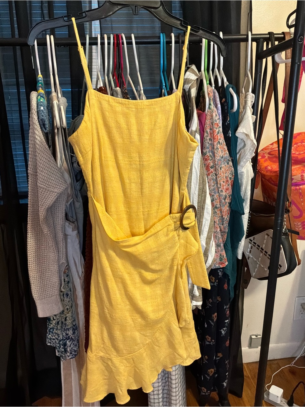 American Eagle Outfitters Mustard Yellow Smocked Top